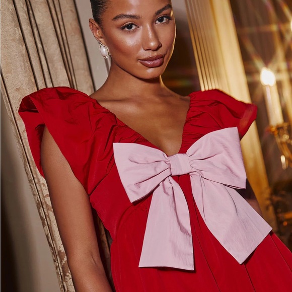 VICI All Wrapped Up Bow Babydoll Mini Dress - Picture 5 of 6